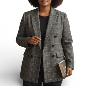 Forever 21 Blazer - Black, Grey & White - Size Small